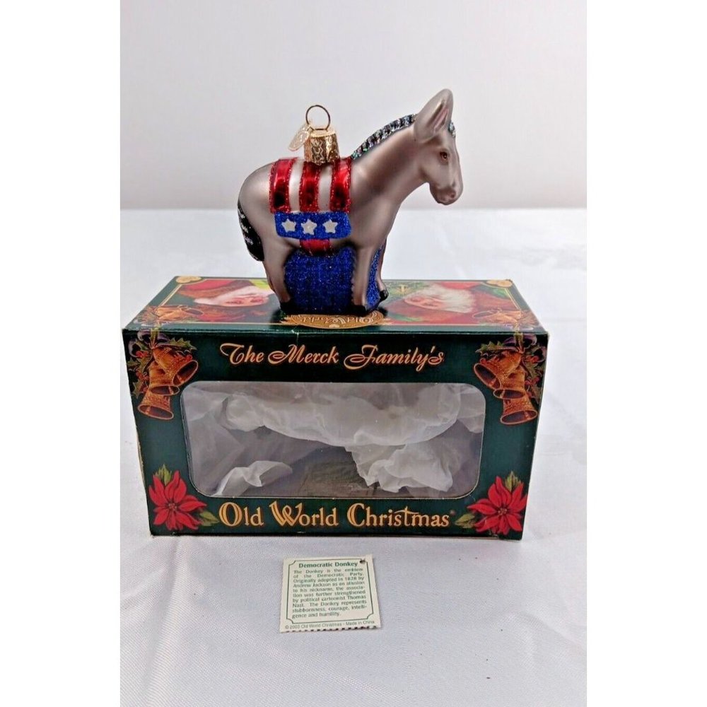 The Merck Family’s OLD WORLD CHRISTMAS - Democratic Donkey - 2003 Ornament -
